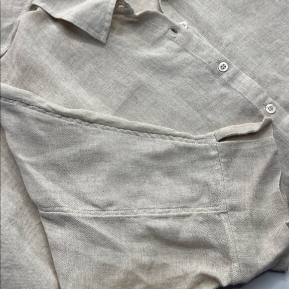 Posse linen shirt Beige Button-Down minimal oversized sophisticated one size - Picture 15 of 16